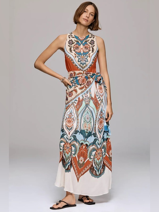 FARM Rio Dresses & Skirts - FARM Rio x Anthropologie Tie Scarf Printed Maxi Dress Size Small NWT